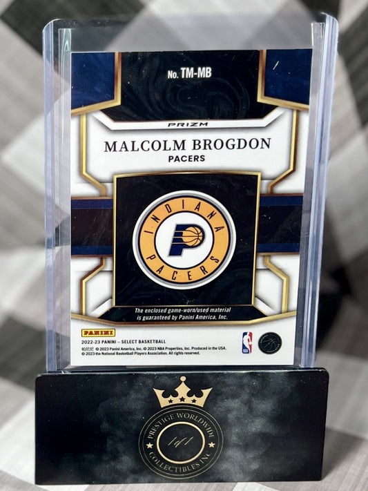 Malcolm Brogdon 2022-23 Select Silver Prizm Throwback Game Used Patch #TM-MB IND