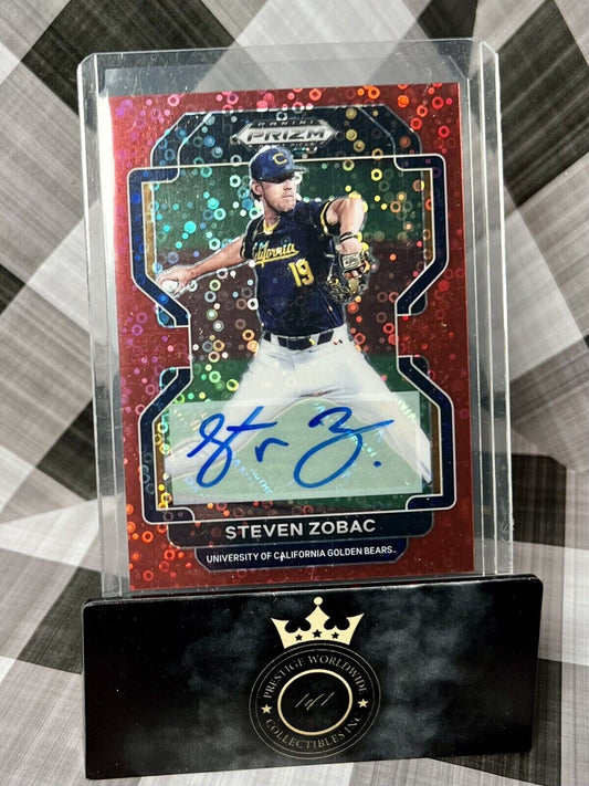 Steven Zobac 2022 Prizm Draft Picks Red Donut Rookie Auto /99 #PDP115 Cal Royals