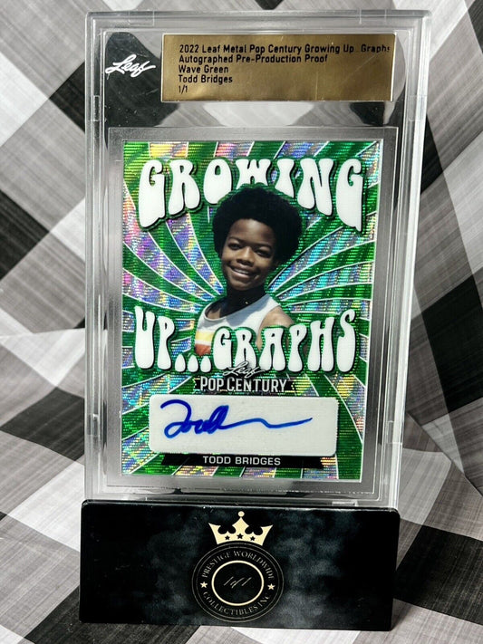 Todd Bridges 2022 Leaf Growing Up Graphs Wave Green Pre-Production Auto 1/1 Rare