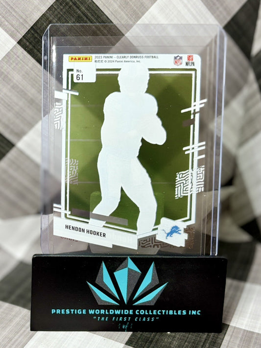 Hendon Hooker 2023 Clearly Donruss Rated Rookie Gold SP Parallel #61 Lions