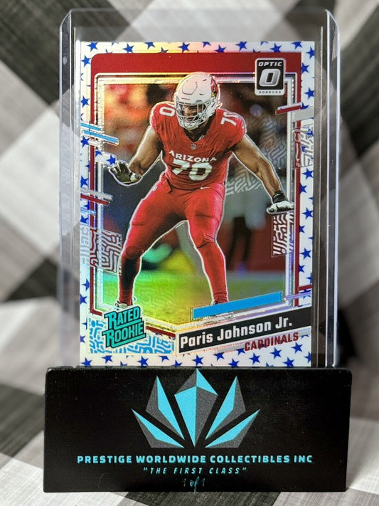 Paris Johnson Jr. 2023 Donruss Optic Rated Rookie Blue Stars Emoji #205 Cards RC