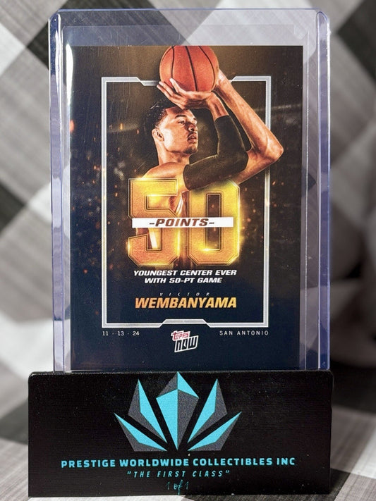 Victor Wembanyama 2024-25 Topps Now Youngest Center 50 Point Game #7 Limited