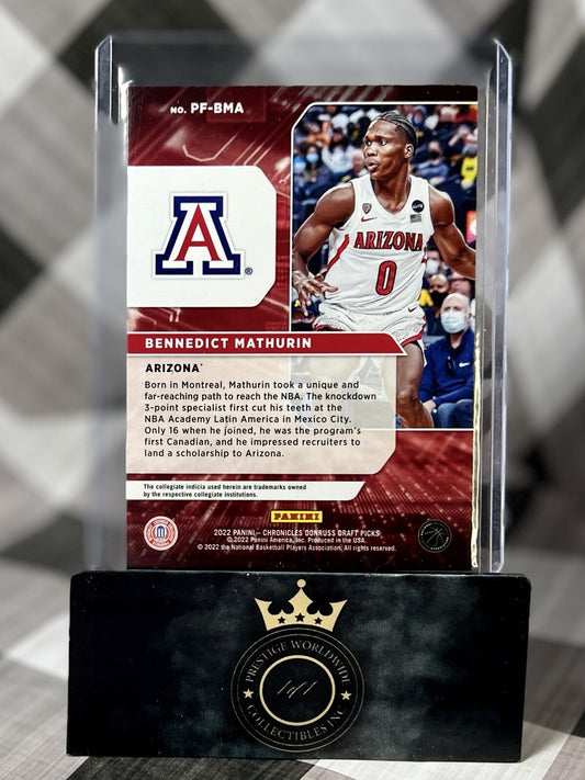BENEDICT MATHURIN 2022 Chronicles DP POWER FORMULAS Rookie #PF-BMA Pacers RC