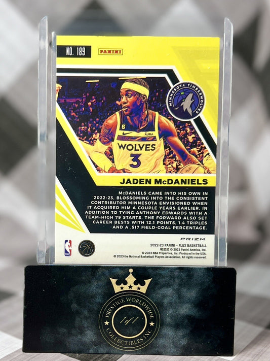 Jaden Mcdaniels 2022-23 Panini Flux Sunrise Prizm SSP #189 Minn. Timberwolves SP