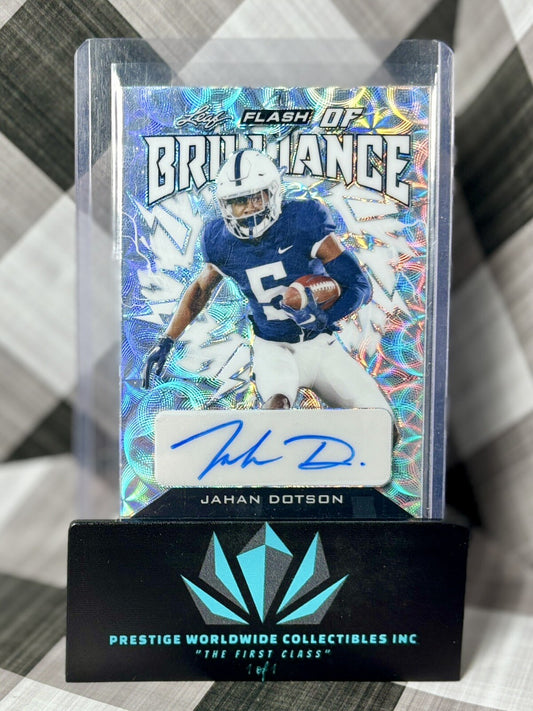 Jahan Dotson 2022 Leaf Flash of Brilliance Scope Auto Rookie /30 #FB-JD1 Wash
