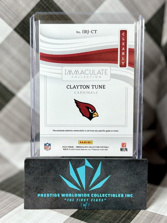 Clayton Tune 2023 Panini Immaculate Clearly Rookie Patch /99 #IRJ-CT Cardinals