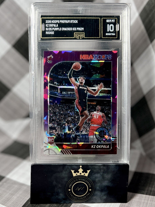 KZ Okpala 2019-20 NBA Hoops Premium Rookie Purple Ice /25 GMA 10 #226 Miami Heat