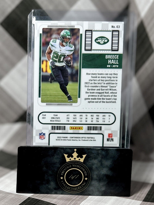 Breece Hall 2022 Panini Contenders Optic Rookie Ticket Silver Rookie #63 NY Jets