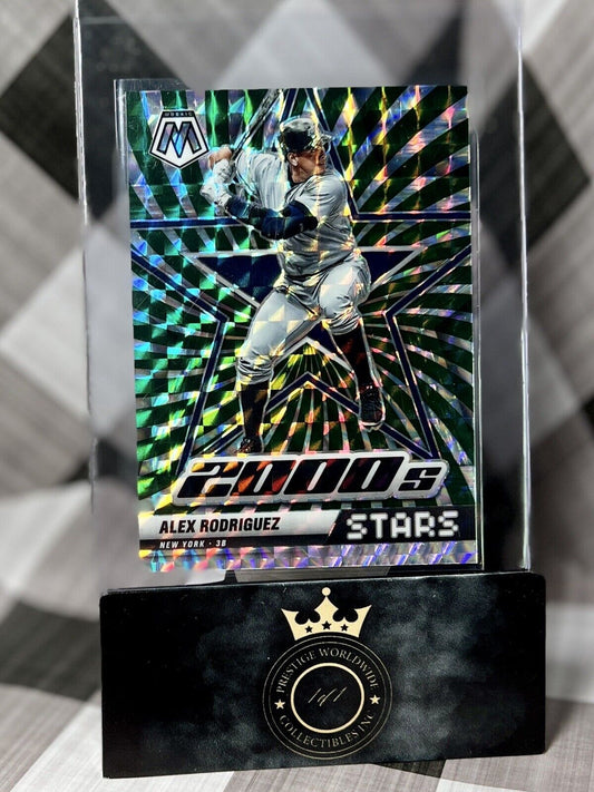 Alex Rodriguez 2022 Panini Mosaic 2000's Stars Green Swirl /12 #298 NY Yankees