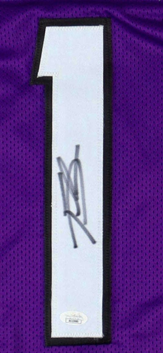 Trevius Hodges-Tomlinson Signed TCU College Purple Custom Football Jersey (JSA)