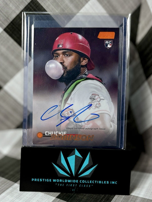 Chuckie Robinson 2023 Topps Stadium Club Orange Foil Auto /5 #SCBA-CRN Reds CWS