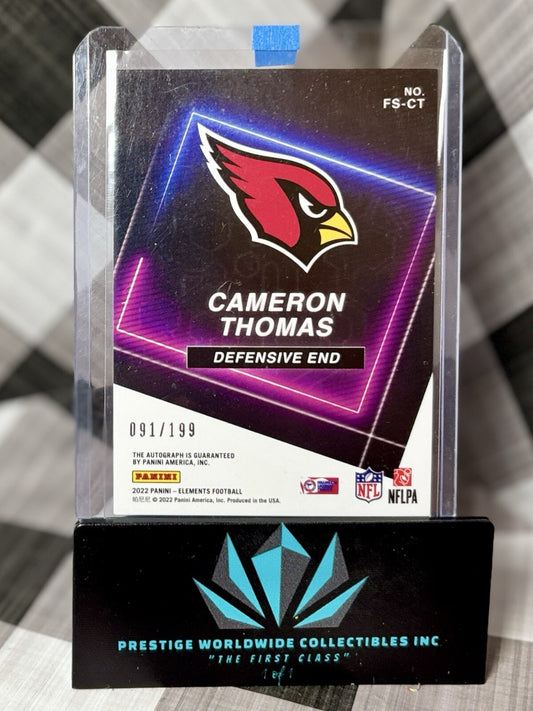 Cameron Thomas 2022 Elements Future Signs Rookie Auto /199 #FS-CT Cardinals RC
