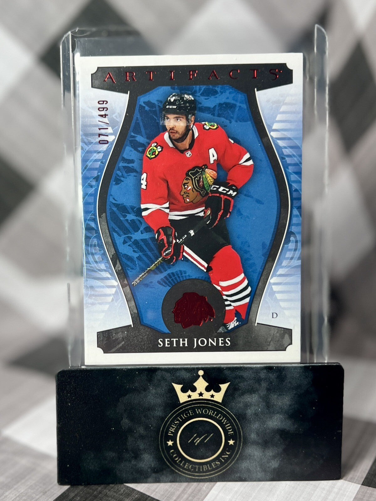 Seth Jones 2023-24 Upper Deck Artifacts Ruby /499 #21 CHI Blackhawks Parallel