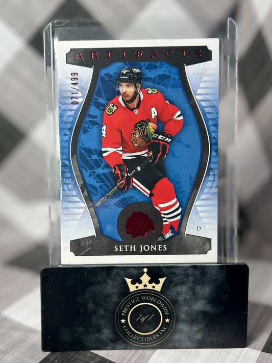 Seth Jones 2023-24 Upper Deck Artifacts Ruby /499 #21 CHI Blackhawks Parallel