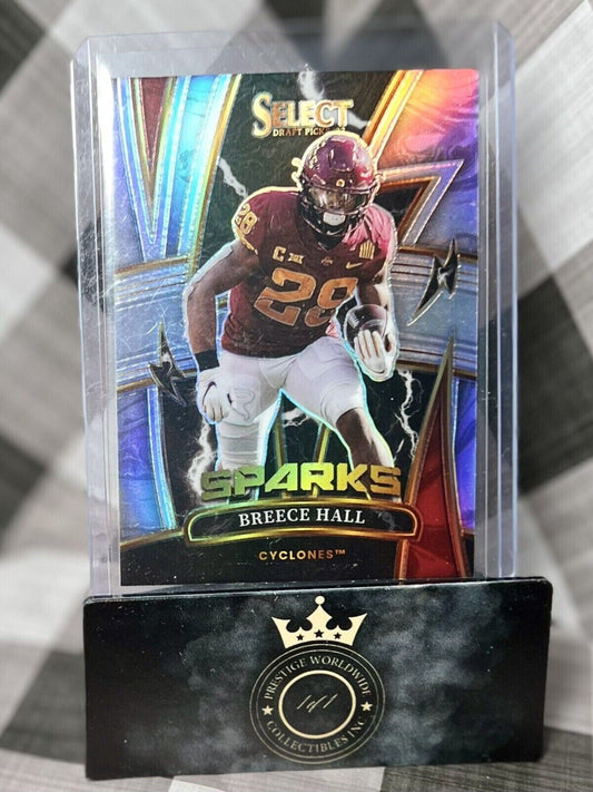 Breece Hall 2022 Panini Select Draft SPARKS SILVER PRIZM Rookie #SPBH NY JETS RC