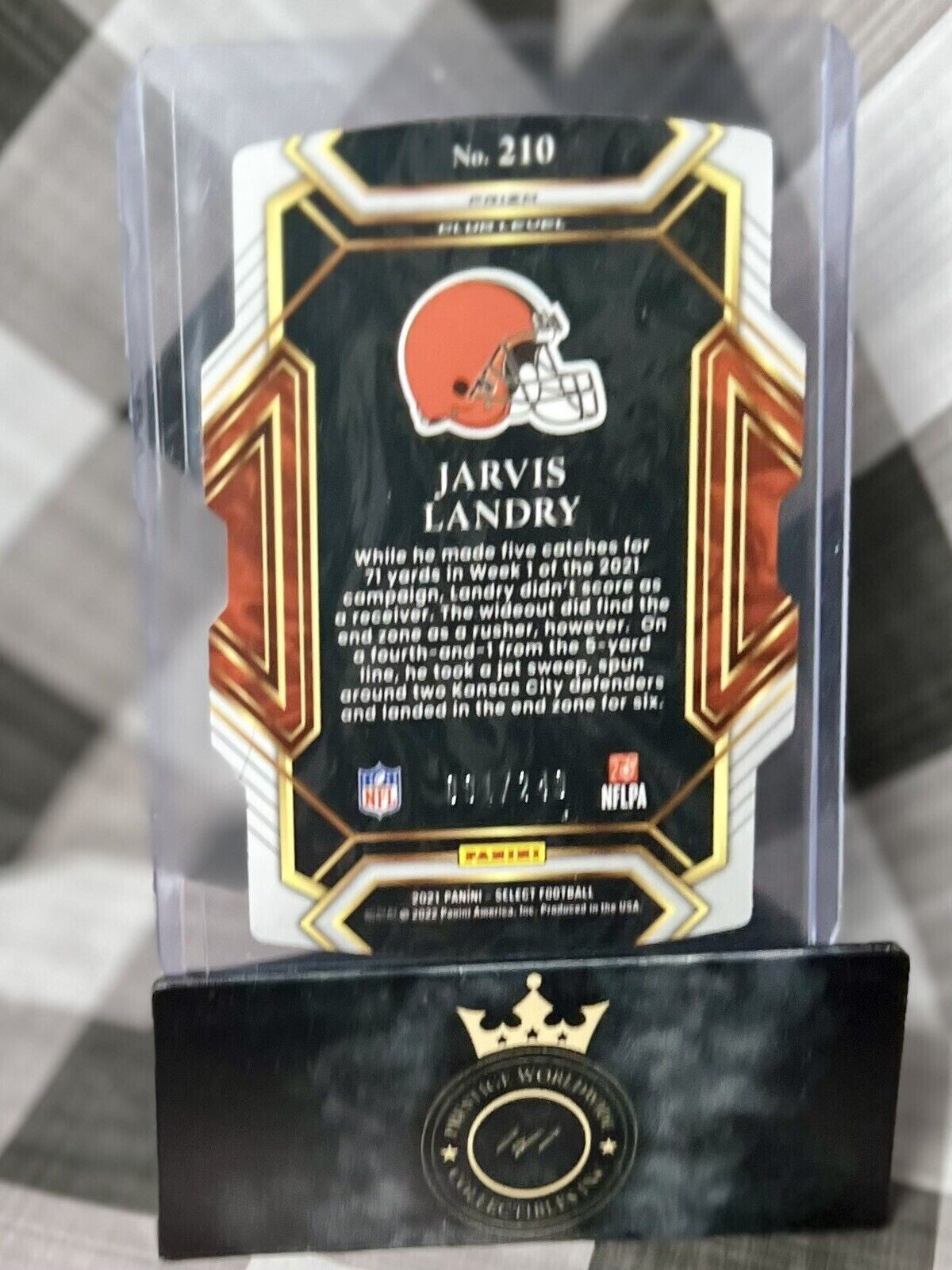 Jarvis Landry 2021 Select Die-Cut Orange Prizm Club Level /249 #210 - CLE Browns