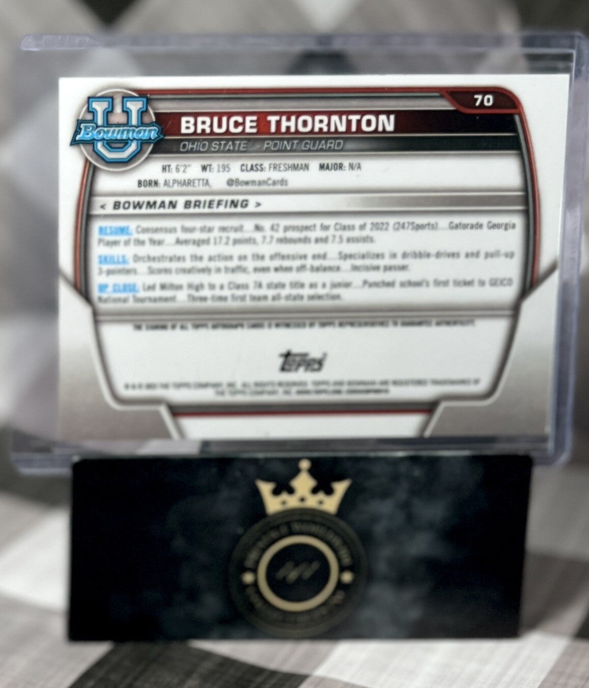 Bruce Thornton 2023 Bowman University Chrome 1st Prospect Auto #70 OSU SP Auto