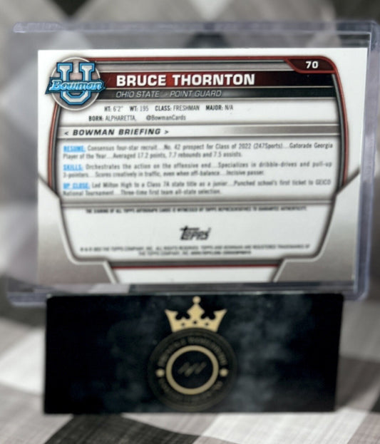 Bruce Thornton 2023 Bowman University Chrome 1st Prospect Auto #70 OSU SP Auto