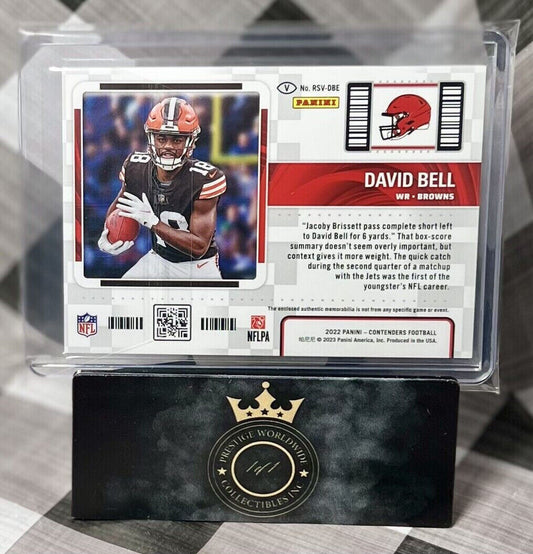 David Bell 2022 Panini Contenders Green Season Ticket VAR Patch #RSV-DBE Browns