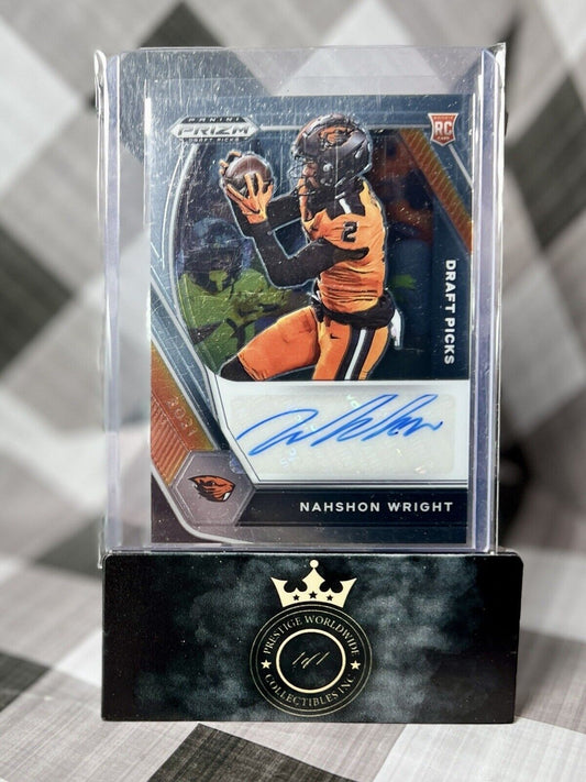 Nahshon Wright 2021 Panini Prizm Draft Picks Rookie Auto #DPA-NWR DAL Cowboys RC