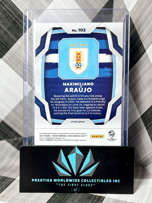 Maximiliano Araujo 2023-24 Prizm Copa America Silver Prizm Rookie #102 Uruguay