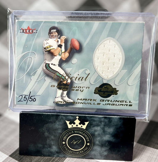 Mark Brunell 2000 Fleer Tradition Feel the Game Patch 25/50 Jacksonville Jaguars