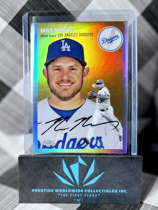 Max Muncy 2023 Topps Chrome Platinum Refractor #3 Los Angeles Dodgers
