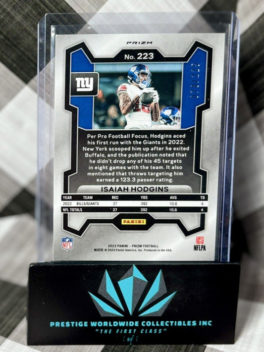 Isaiah Hodgins 2023 Prizm Purple Cracked Ice /225 #223 New York Giants SP