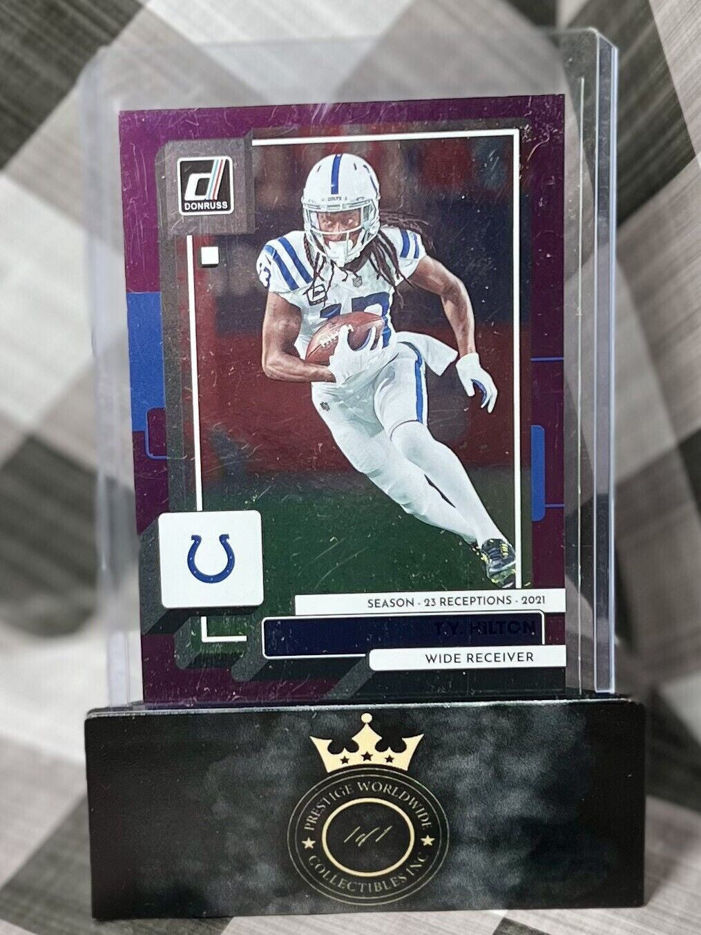 T.Y. Hilton 2022 Panini Donruss Purple Season Stat Line /23 #49 - IND Colts