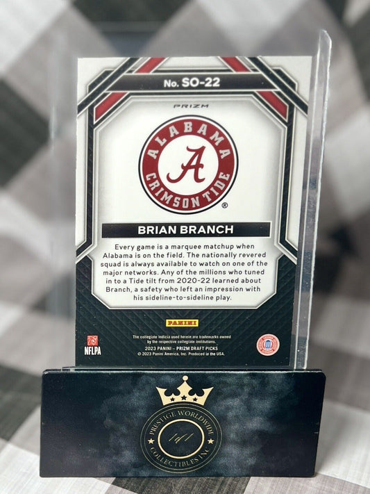 Brian Branch 2023 Prizm Draft Picks Student Orientation Red Ice #SO-22 ALABAMA