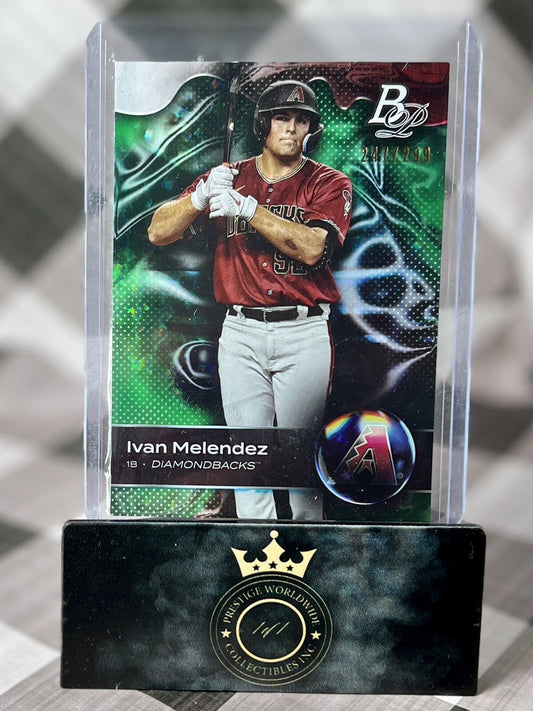 Ivan Melendez 2023 Bowman Platinum Green Ice Foil /299 #TOP-85 D'Backs Prospect