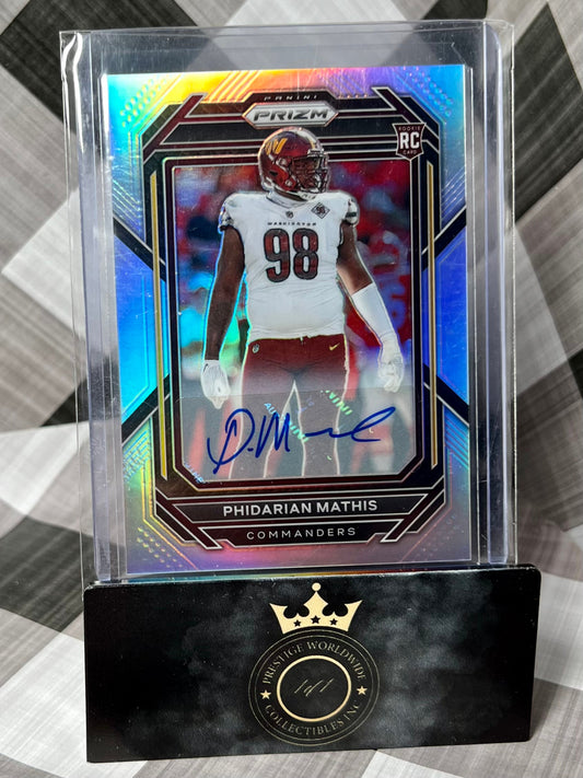 Phidarian Mathis 2022 Prizm Silver Rookie Auto #390 Washington Commanders RC