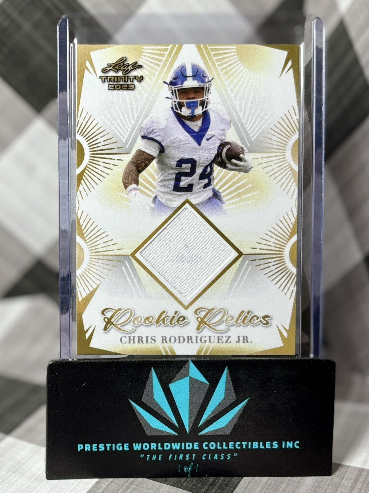 Chris Rodriguez Jr 2023 Leaf Trinity Rookie Relics Worn Patch #RR-8 Commanders