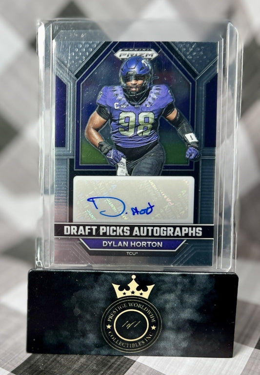Dylan Horton 2023 Panini Prizm Draft Picks Signed Rookie #DPA-DYH TCU & Texans