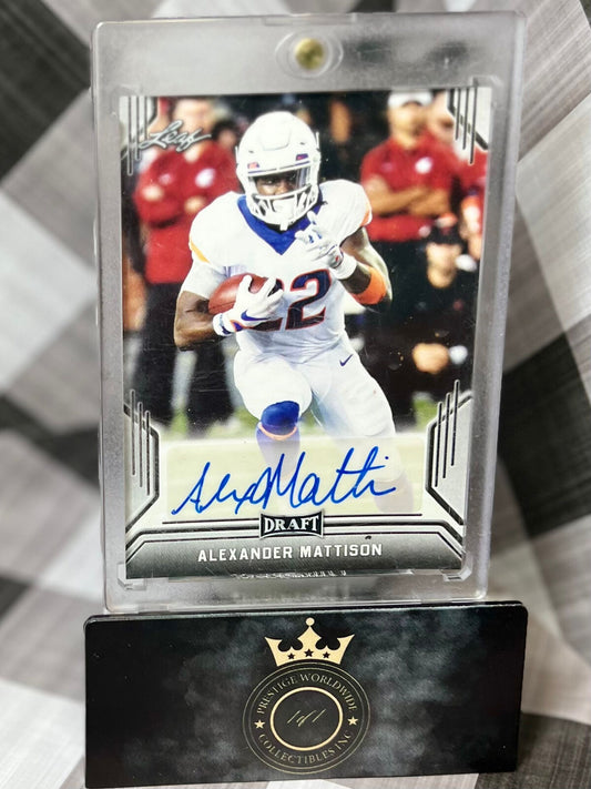 Alexander Mattison 2019 Leaf Draft Silver Border Auto #BA-AM2