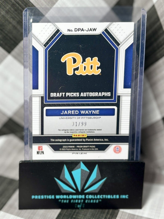 Jared Wayne 2023 Prizm Draft Picks Purple Ice Rookie Auto /99 #DPA-JAW Texans RC