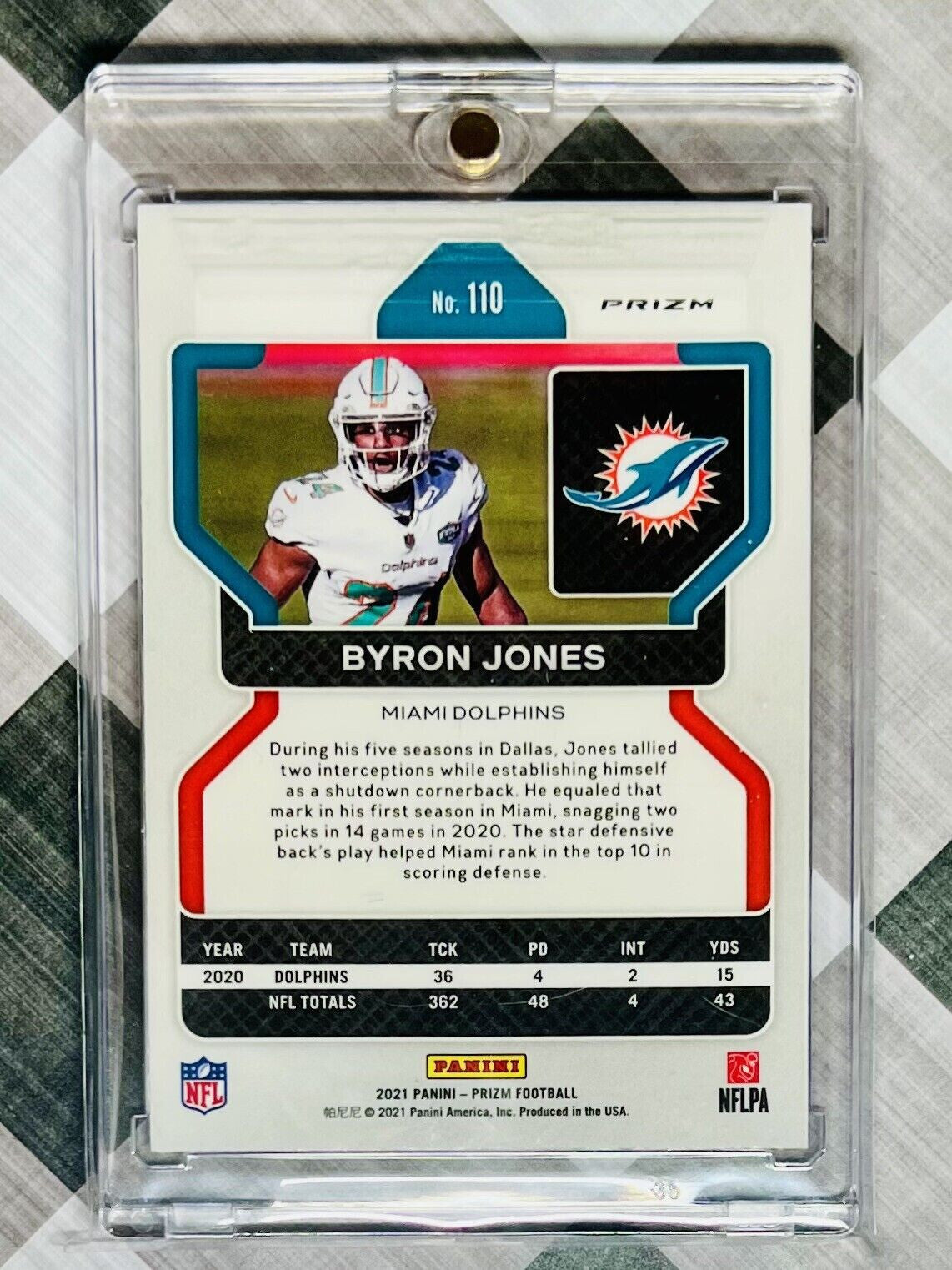 Byron Jones 2021 Red Prizm SSP Dolphins Rookie Panini Retail SP #110 - CASE HIT!