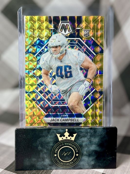 Jack Campbell 2023 Mosaic Yellow Reactive Rookie #323 Detroit Lions & Iowa RC