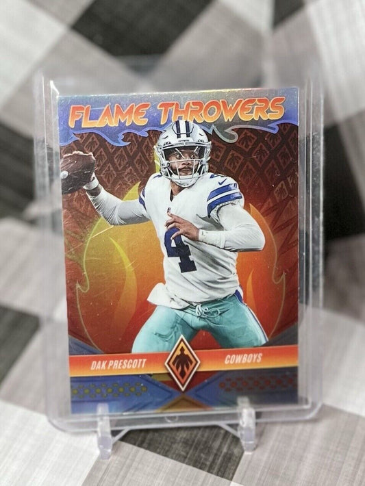 DAK PRESCOTT 2022 Panini Phoenix FLAME THROWERS SILVER PRIZM #FT-8 - Cowboys SP