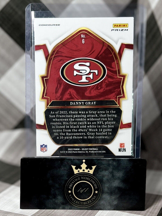 Danny Gray 2022 Panini Select Holo Silver Prizm Die-Cut Concourse #6 SF 49ers