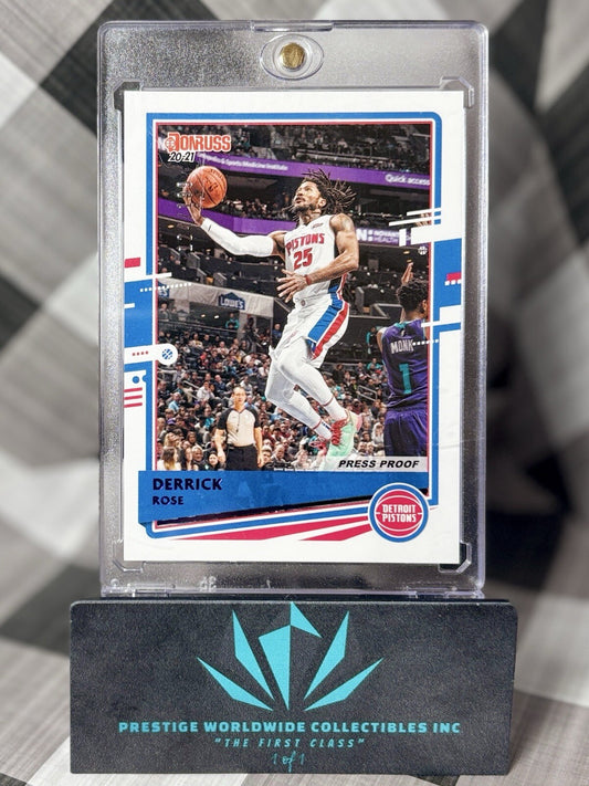 Derrick Rose 2020-21 Donruss Press Proof Purple /199 #60 Detroit Pistons