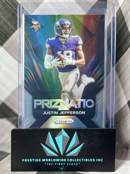 Justin Jefferson 2023 Panini Prizm Prizmatic Silver Prizm #16 Minnesota Vikings