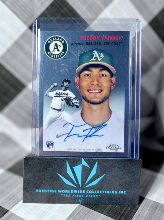 Freddy Tarnok 2023 Topps Chrome Platinum Rookie Auto #CPA-FTA Oakland A's RC