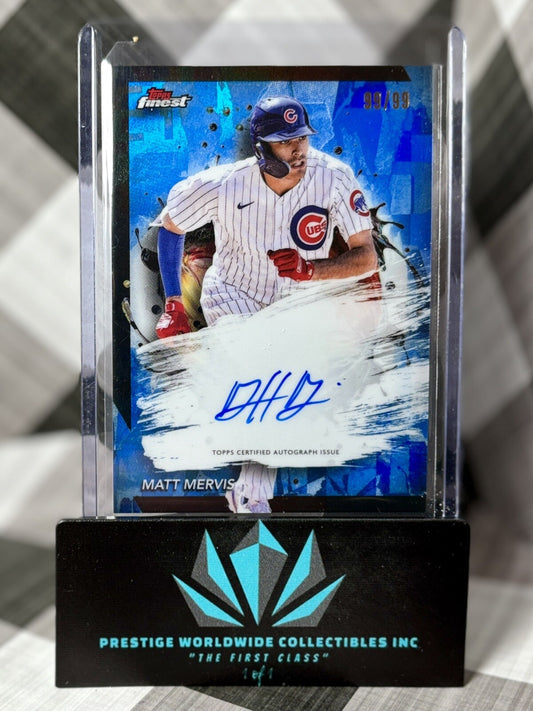 Matt Mervis RC 2024 Topps Finest Blue Auto Refractor 99/99 #FA-MM Chicago Cubs