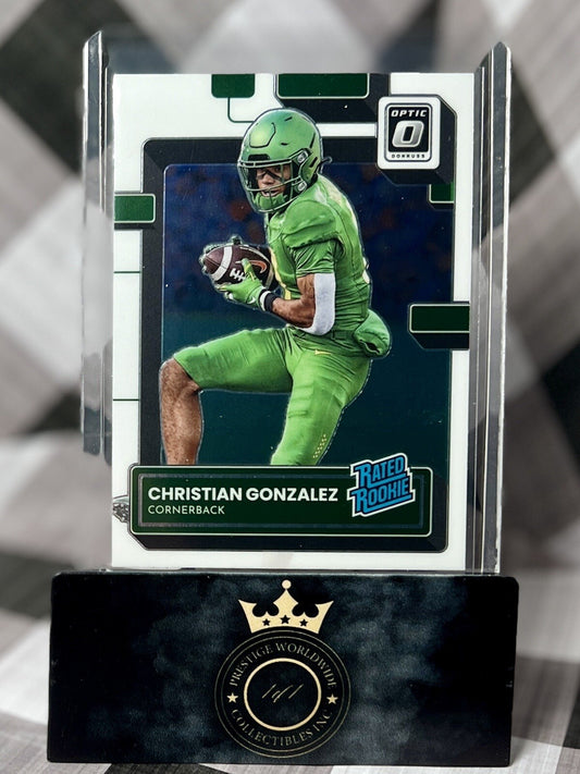 Christian Gonzalez 2023 Chronicles Optic Rated Rookie #8 Oregon Patriots RC