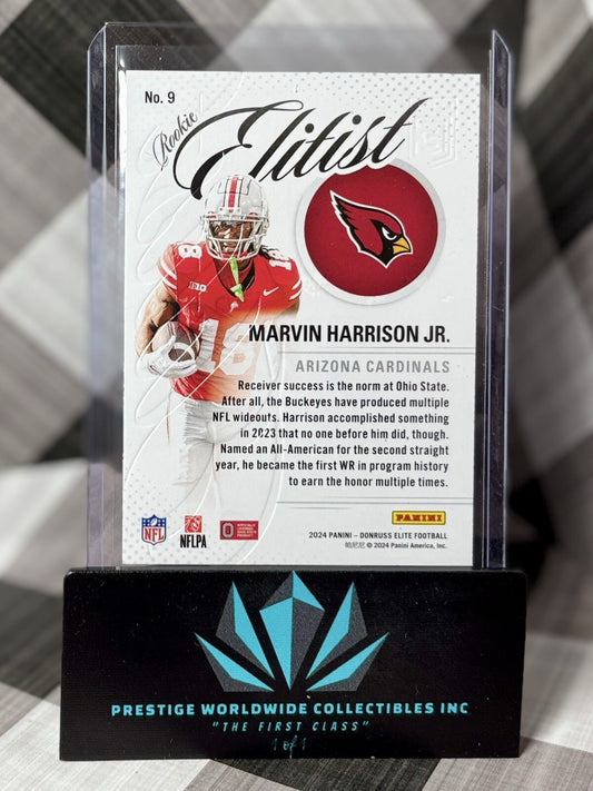 Marvin Harrison Jr. 2024 Panini Donruss Elite Rookie Elitist #9 Cardinals RC