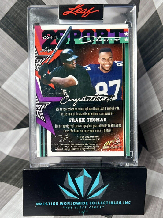 Frank Thomas 2023 Leaf Art of Sport 2 Sport Stars Blue Auto /7 #2SSFT1 White Sox