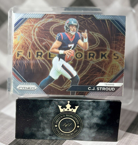 C.J. Stroud 2023 Panini Prizm Fireworks Rookie #F-10 Houston Texans RC ROY?