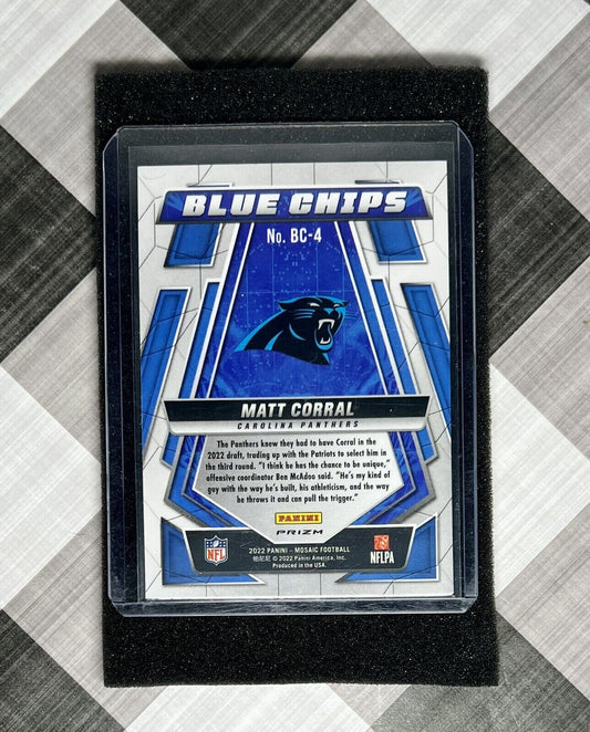 MATT CORRAL 2022 Panini Mosaic #BC-4 Carolina Panthers SILVER MOSAIC BLUE CHIPS