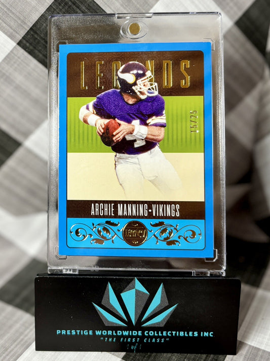 Archie Manning 2023 Panini Legacy Blue Parallel SP /25 #101 Minnesota Vikings